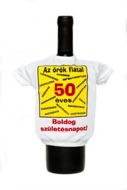 Vicces Üvegpóló Az örök fiatal 50 éves 1.Kép